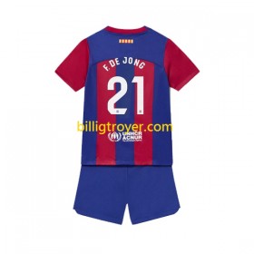 Billige Fotballdrakter FC Barcelona Frenkie de Jong 21 Barn Hjemmedraktsett 2023/24 Kortermet